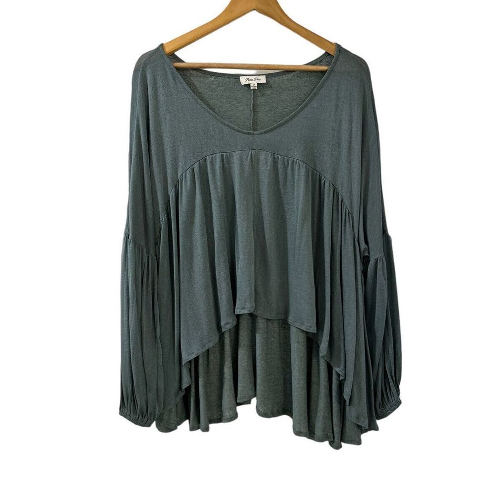 Petal Dew Sage Green Bohemian Blouse Medium